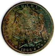 Rainbow Toned 1896 Morgan Silver Dollar
