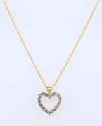 Fabulous Yellow Gold Diamond Heart Pendant on Chain