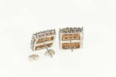 10K Yellow Gold 1.92 Ctw Champagne Diamond Square Stud Earrings