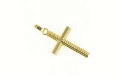 18K Yellow Gold Retro Ornate Cross Christian Faith Symbol Pendant