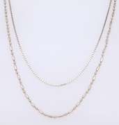 Lot of 2 Italian Sterling Silver Chain Necklaces