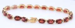 Gorgeous Yellow Gold Garnet Link Bracelet