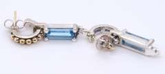 Sterling Silver Lagos Caviar Blue Topaz Drop Earrings