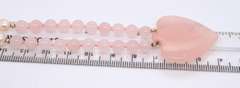 Favorite Rose Quartz Heart Shaped Pendant on Rose Quartz Beaded Necklace