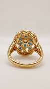 22kt Gold Plated Blue Sapphire & Gemstone Cocktail Ring