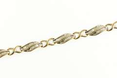 10K Yellow Gold 1.25 Ctw Baguette Diamond Wavy Tennis Bracelet