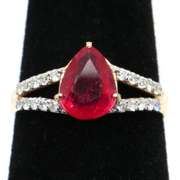14kt Yellow Gold, Ruby, & Diamond Cocktail Ring