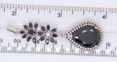 925 Sterling Silver Group Lot of Black Onyx and Cubic Zirconia Jewelry