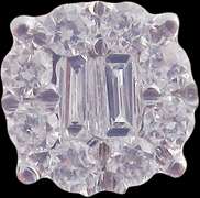 Attractive Diamond Flanked 18k White Gold Earrings