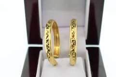 LADIES 21K  GOLD LOOP EARRINGS