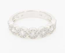 5 Stone Diamond Halo Band