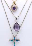 Group Lot of 4 Vintage 925 Sterling Silver necklaces
