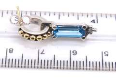 Sterling Silver Lagos Caviar Blue Topaz Drop Earrings