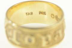 14K Yellow Gold Topaka Ornate Floral Pattern Polynesian Name Ring