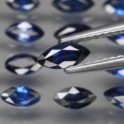 Heated only! 3.26ct marquise cut Sapphire set