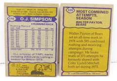 2 - Topps 1979 Payton & Simpson Football Cards