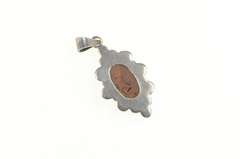 Sterling Silver Oval Cantera Opal Cabochon Ornate Statement Pendant
