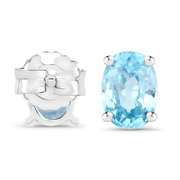 Plated Rhodium 2.40ctw Blue Zircon Earrings
