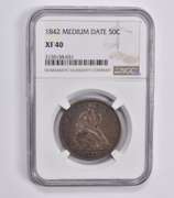 XF40 1842 Seated Liberty Half Dollar Medium Date NGC