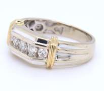 Attractive White and Yellow Gold approximate 0.50ctw Diamond Gent's Band