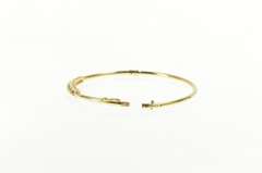 14K Yellow Gold 0.75 Ctw Ruby Diamond Inset Oval Bangle Bracelet