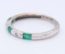 Favorite White Gold Emerald and Diamond Stackable Band