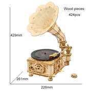 Classic Gramophone Hand Crank Puzzle Music Player