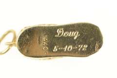 14K Yellow Gold 3D Retro Ruby Sapphire Baby Shoe Bootie Charm/Pendant