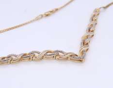 Vintage Italian Sterling Silver Cubic Zirconia Necklace