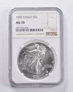 MS70 1992 American Silver Eagle NGC