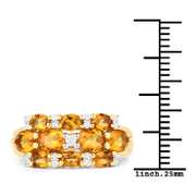 Plated 14KT Yellow Gold 2.28ctw Citrine and White Topaz Ring
