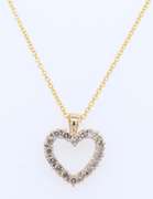 Fabulous Yellow Gold Diamond Heart Pendant on Chain