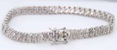 Vintage Sterling Silver Cubic Zirconia Tennis Bracelet