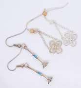 Lot of 2 Vintage 925 Sterling Silver Dangle Earrings
