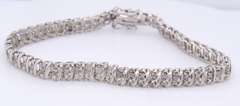 Vintage Sterling Silver Cubic Zirconia Tennis Bracelet
