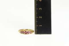 18K Yellow Gold Victorian Handmade Natural Ruby Graduated Ring