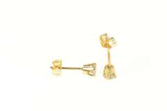 14K Yellow Gold 0.30 Ctw Diamond Classic Round Solitaire Earrings