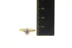 14K Yellow Gold Marquise Emerald Diamond Halo Engagement Ring