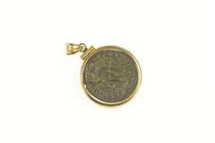 10K Yellow Gold Ancient Roman Constantine I Encased Coin Pendant
