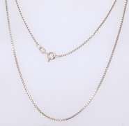 Vintage Sterling Silver Italian Box Chain Necklace