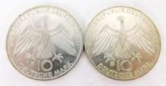 2 Munchen Olympics 1972 Deutche Mark Coins