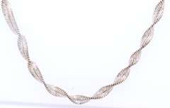Vintage Italian Sterling Silver Rope Chain Necklace