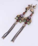 Group Lot of Vintage Sterling Silver Gemstone Dangle Earrings and Pendants