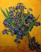 Vincent Van Gogh, Vase with Irises Against a Yellow Background