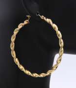 Fantastic Yellow Gold Twisted Hoop Earrings