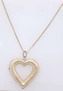 Vintage Sterling Silver Heart Shaped Pendant on Chain