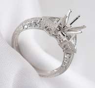 Exquisite Platinum & Diamond Semi-Mount Ring
