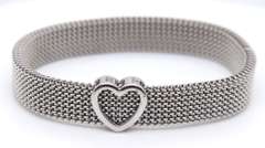 Tiffany & Co Stainless Steel Somerest Heart Stretch Bracelet