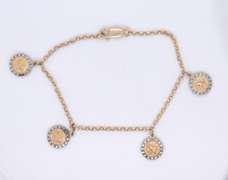 Vintage Sterling Silver Bracelet with 4 Charms