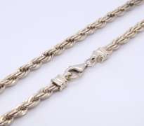 Vintage Sterling Silver Rope Chain Necklace